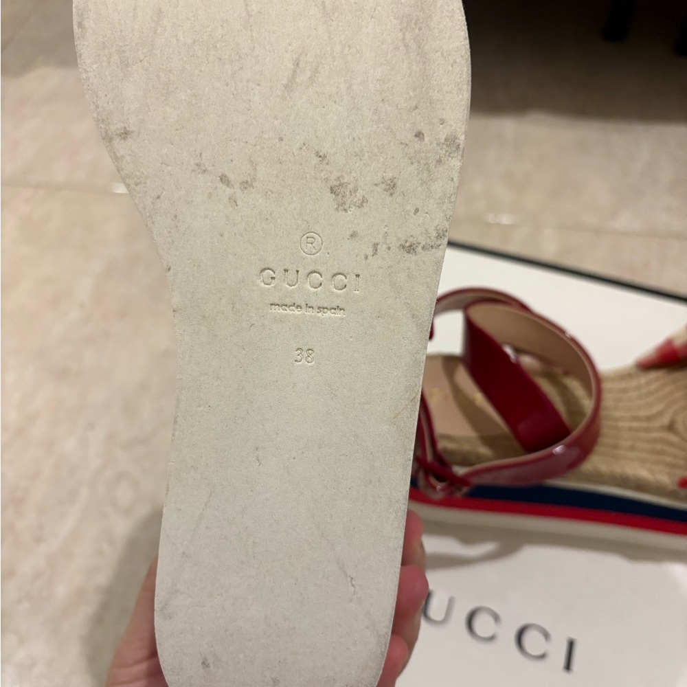 Gucci Red and White Women's Platform Sandals - Picture 4 of 7